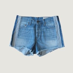 Rag & Bone Marilyn Shorts Women Blue Reverse Selvedge Denim Cut‎ Off 28 Mid Rise